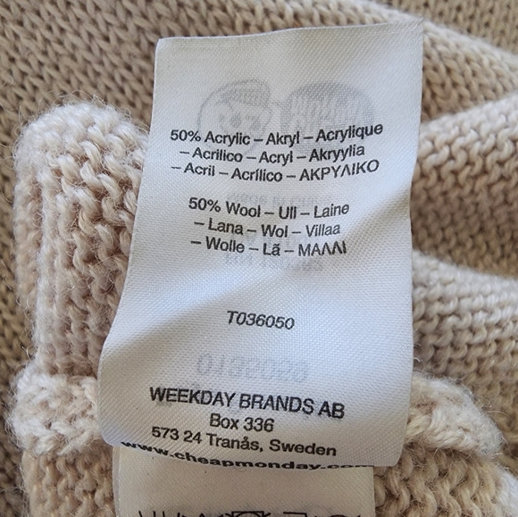 Cheap Monday Fuyu Wool Blend Sweater in Beige Size XS - Picture 9 of 9